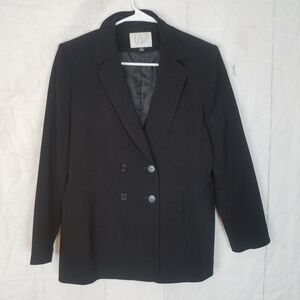 Lesuit petite black double-breasted blazer